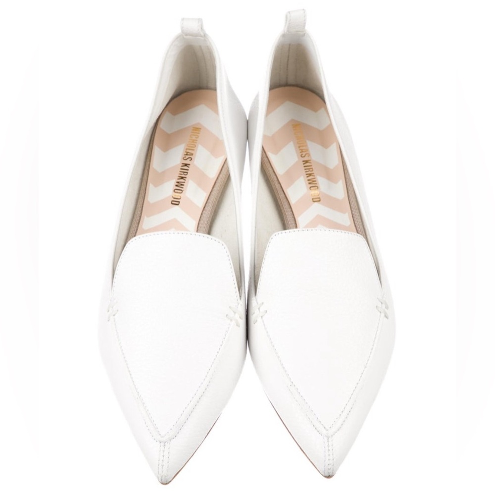 PRISTINE CONDITION BNIB Nicholas Kirkwood Beya White Loafers Leather Flats 41 11 - Picture 2 of 6